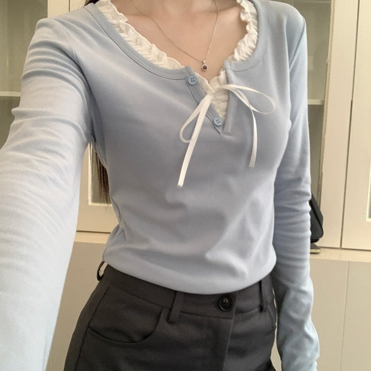 Inner Wear Fleece-lined Thick Short Long Sleeve Bottoming Shirt Limorista