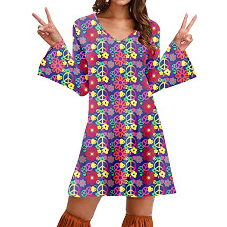 Hippie Clothing Print Dress Women Limorista