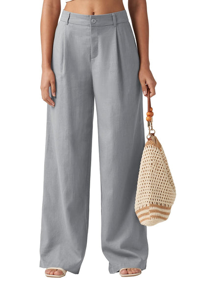 Loose Casual And Comfortable Pocket Straight-leg Pants Limorista