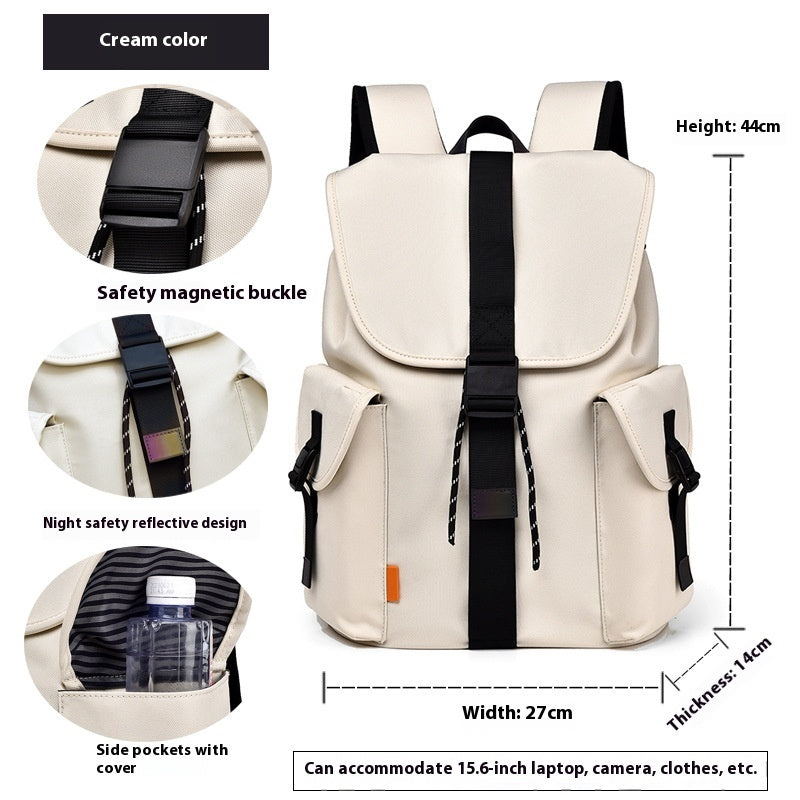 Backpack Casual Simple Solid Color New Large Capacity Limorista