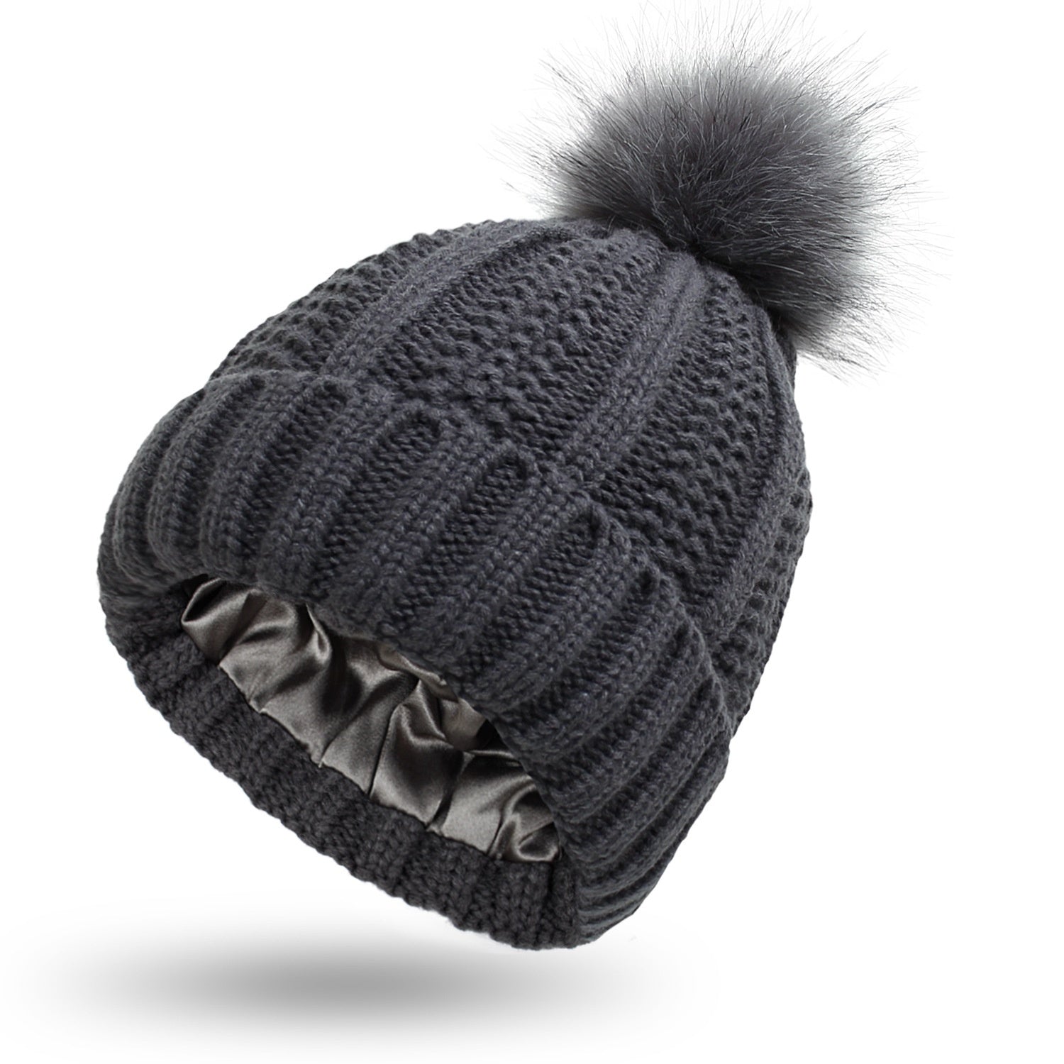 Woolen Cap Knitted Protection Hairstyle Silky Stretch Satin Knitted Hat Limorista