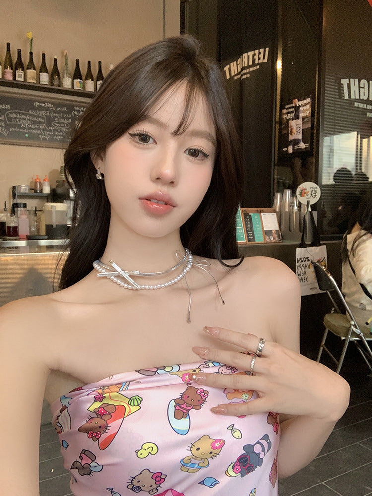Bow Purple Neck Accessories Sexy Collar Female Band Limorista