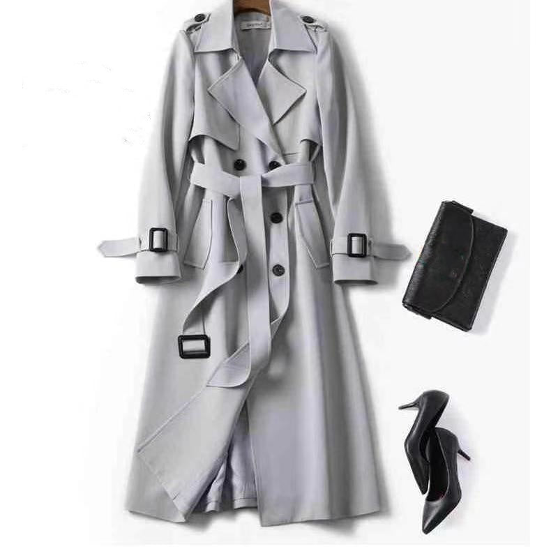 Double-breasted Mid-length Tie Trench Coat Limorista