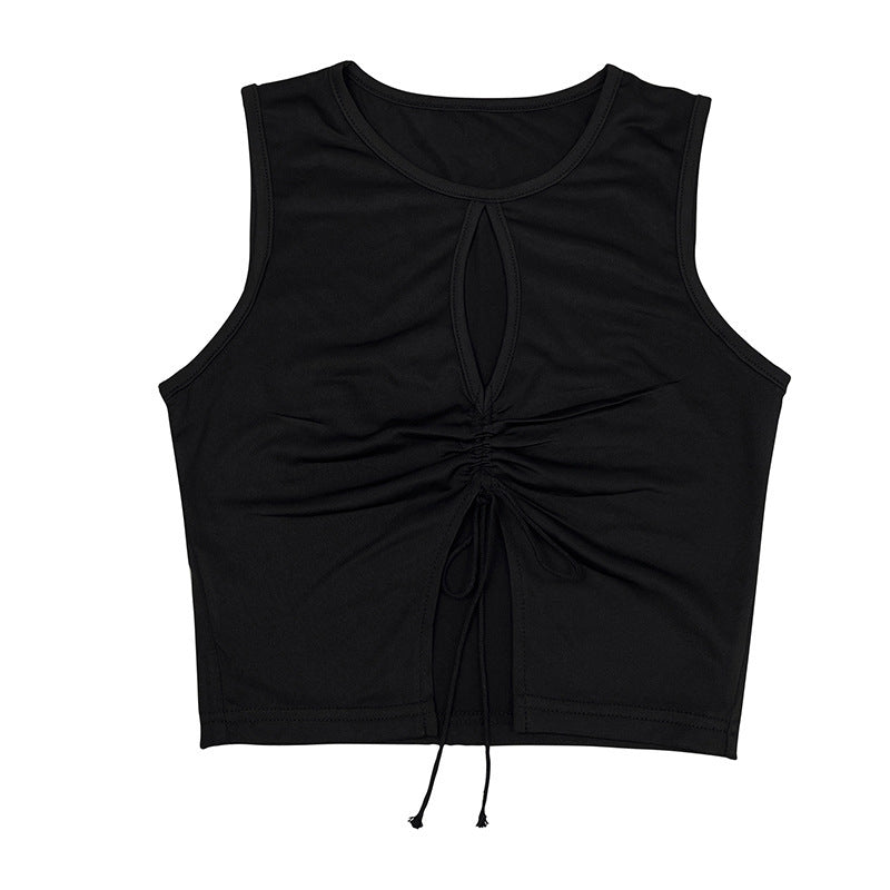 Exposed Neckline Split Hang Rope Women&