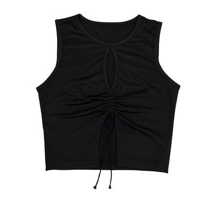 Exposed Neckline Split Hang Rope Women&