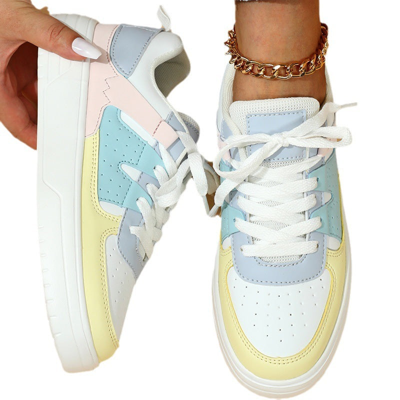 Trendy Fashion Platform Sneakers Soft Bottom Comfortable Lace-up Outdoor Casual Flat Shoes Limorista