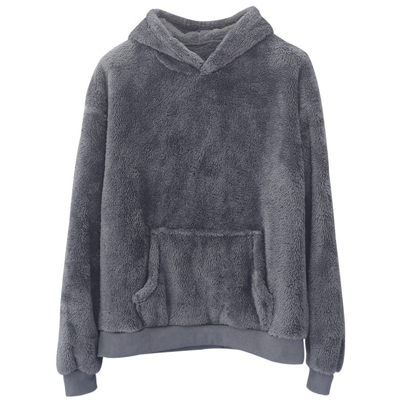 Double-sided Velvet Hooded Sweater Men&