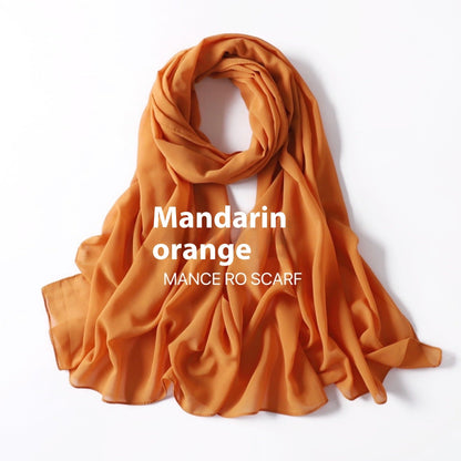 Pure Color Pearl Chiffon Scarf Headcloth Veil Chiffon Scarf Limorista