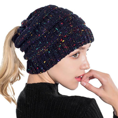 Knitted Ponytail Hat, Women&