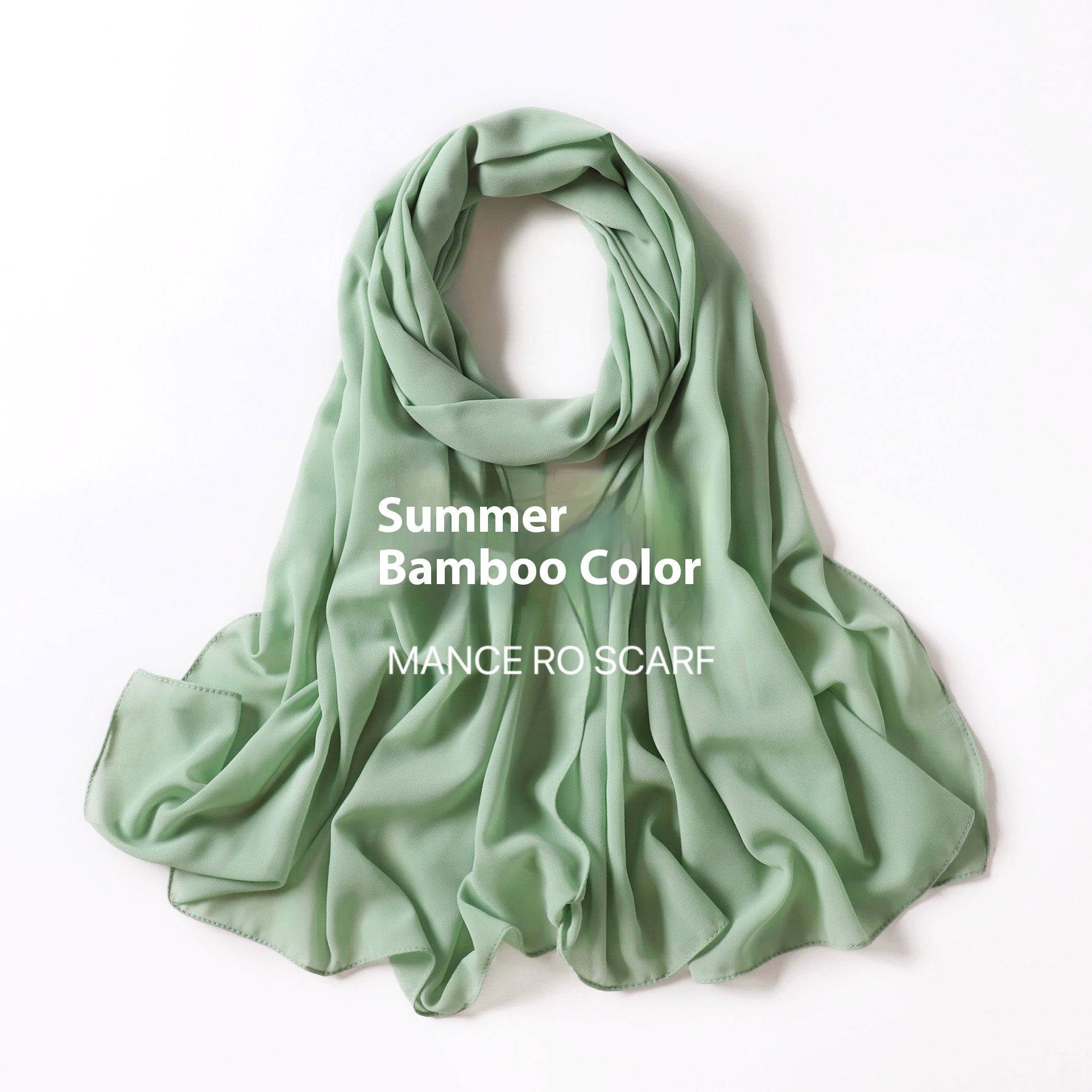 Pure Color Pearl Chiffon Scarf Headcloth Veil Chiffon Scarf Limorista