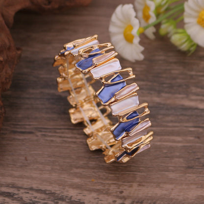 Irregular Colorful Oil Necklace Alloy Bracelet Stitching Women&