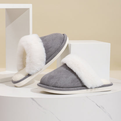 Winter Warm Plush Slippers Home Indoor Non-slip Bedroom Floor Soft Fuzzy Slipper For Couple Fashion Solid House Shoes Limorista