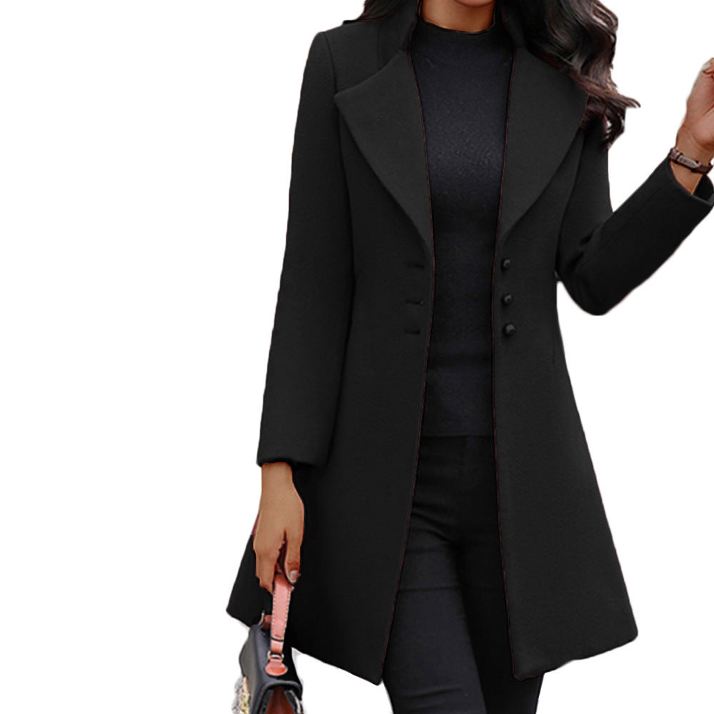 Winter Single-Breasted Slim-Fit Lapel Coat Limorista