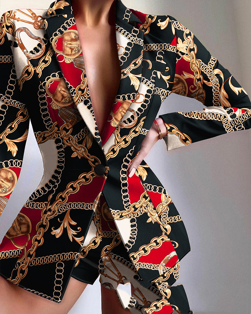 European And American Multicolor Lapel Blazer Limorista