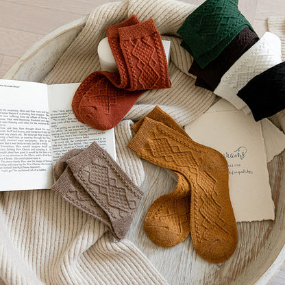 Solid Color Fashion Warm Classic Pattern Wool Socks Limorista