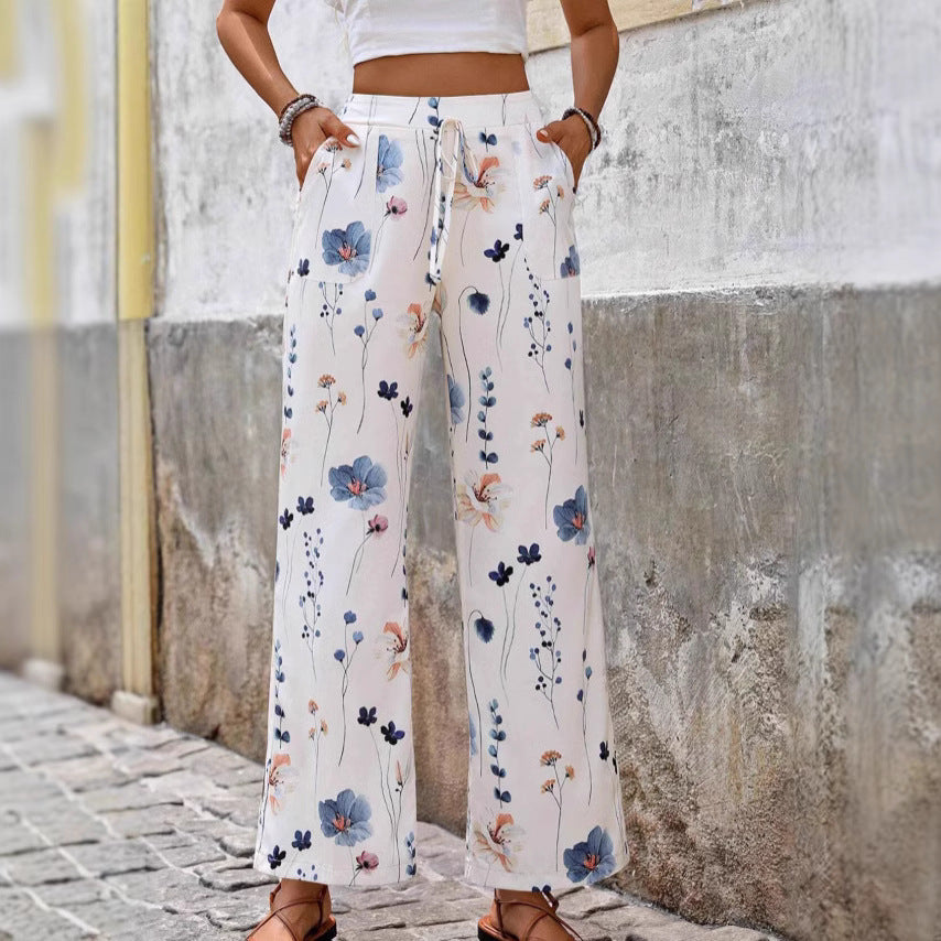 Fashion Casual Printing Loose Trousers For Women Limorista
