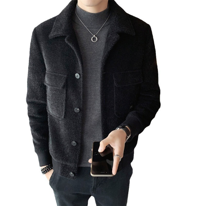 Golden Mink Velvet Lapel Fur Coat Limorista