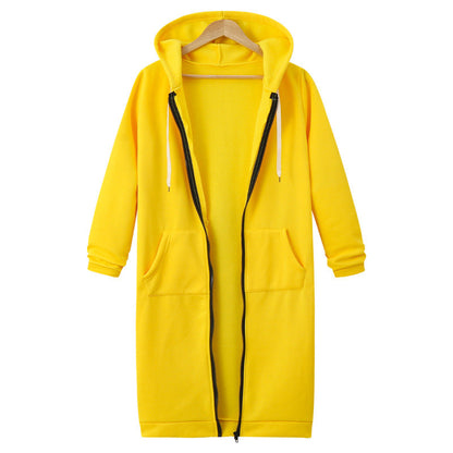 Hooded Long Sleeve Sweater Fleece Long Jacket Limorista