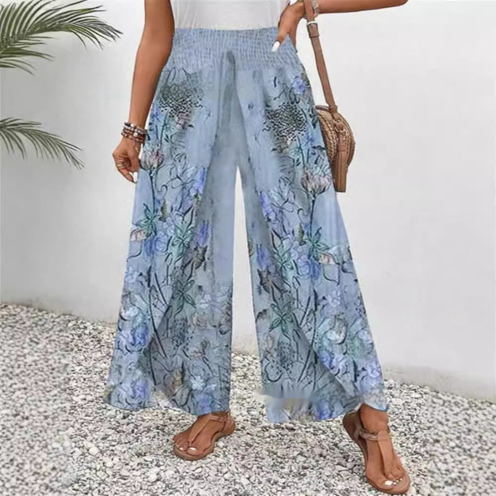 European And American Fashion Positioning Printed Casual Loose Wide-leg Pants Limorista