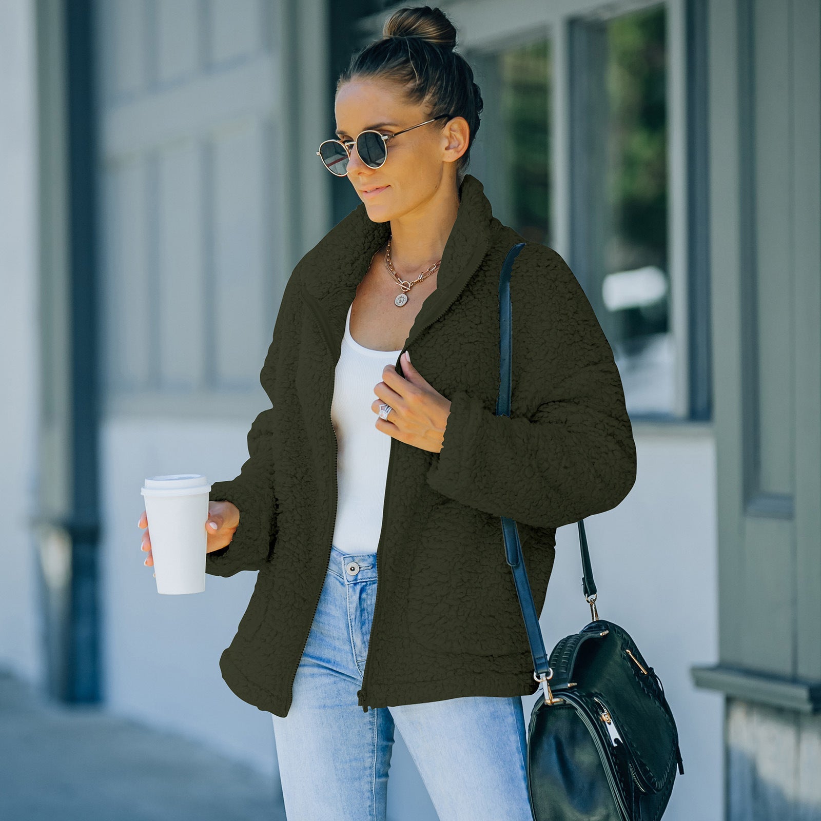 Fashionable Plush Warm Jacket Women Limorista