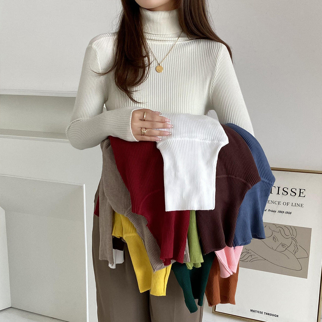 Basic All-matching Thickened Sweater Turtleneck Limorista