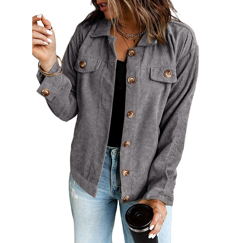 Casual Lapel Pocket Stitching Irregular Shirt Jacket Limorista