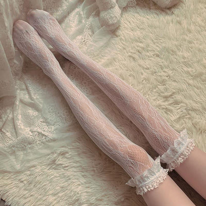 Japanese Jk Hollow Net Stockings Soft Sister Female Middle Tube Limorista