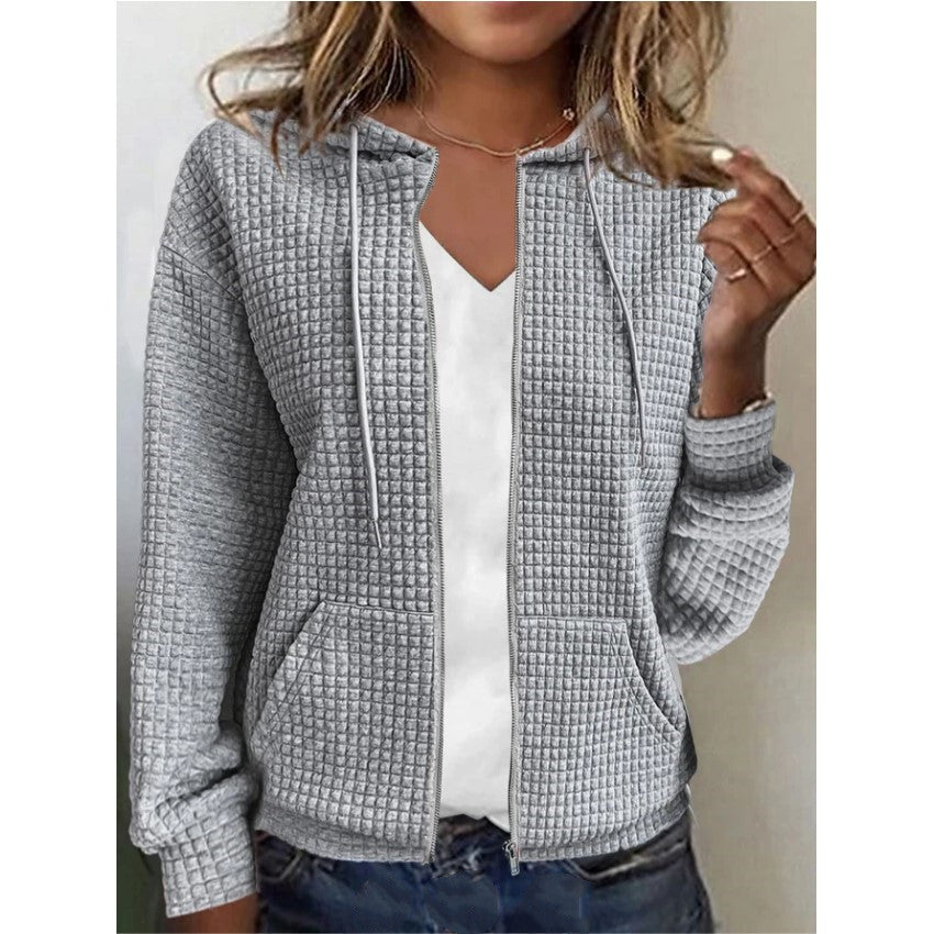 Style Hooded Cardigan Zipper Top For Women Limorista