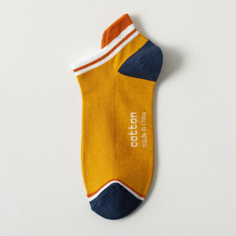 Socks Male Socks Sweat-absorbent Breathable Short Pure Cotton Socks Spring And Summer Thin Low-top Sports Mesh Men&
