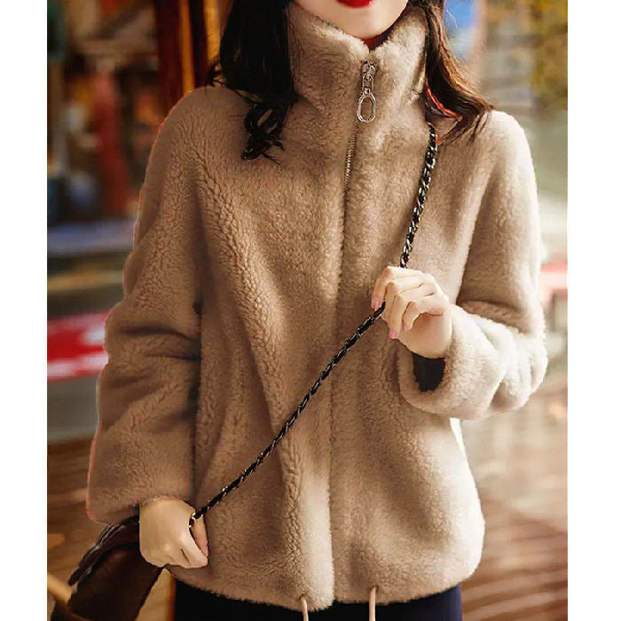 Autumn And Winter Cardigan Sports Double-sided Fleece Top For Women Limorista