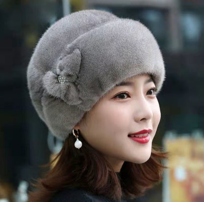 Fur Hat Female Winter Artificial Mink Hair Top Hat Limorista