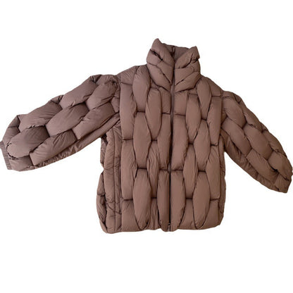 Plus Size Woven Twisted Down Cotton-padded Jacket Limorista