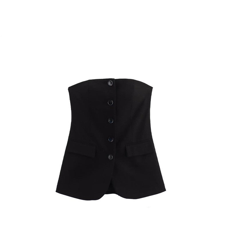 Casual Style Versatile Trim Vest Top Limorista