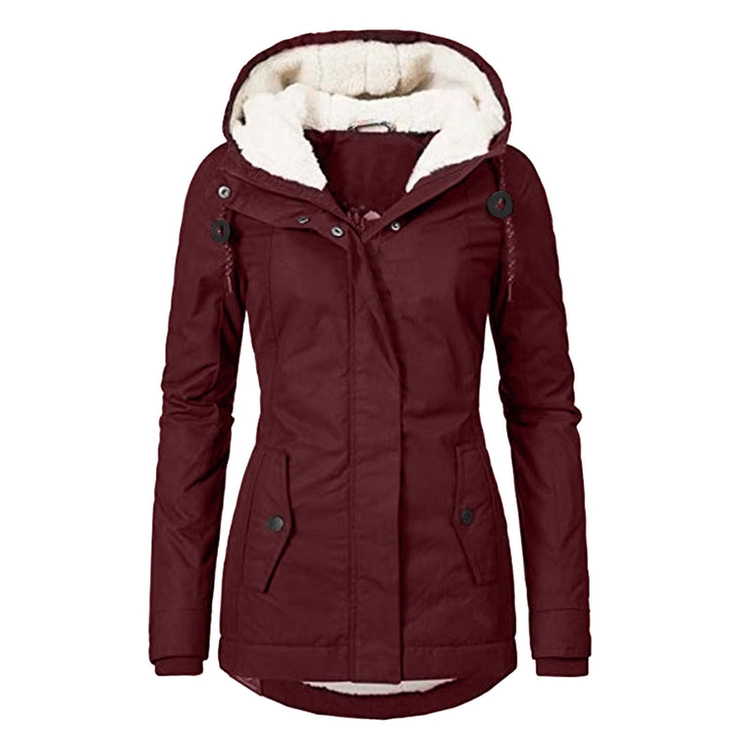 Autumn Winter Berber Fleece Casual Hooded Coat Limorista