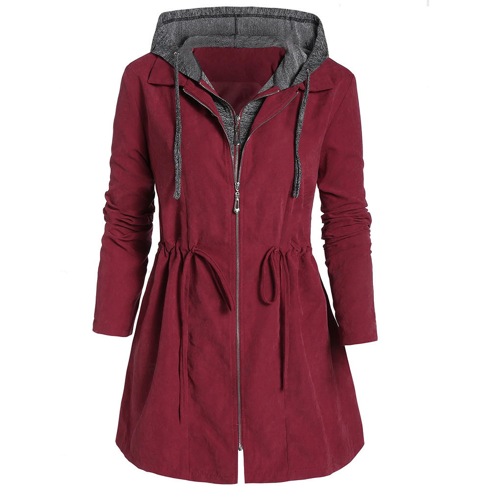 Ladies mid-length thick quilted hooded coat Limorista
