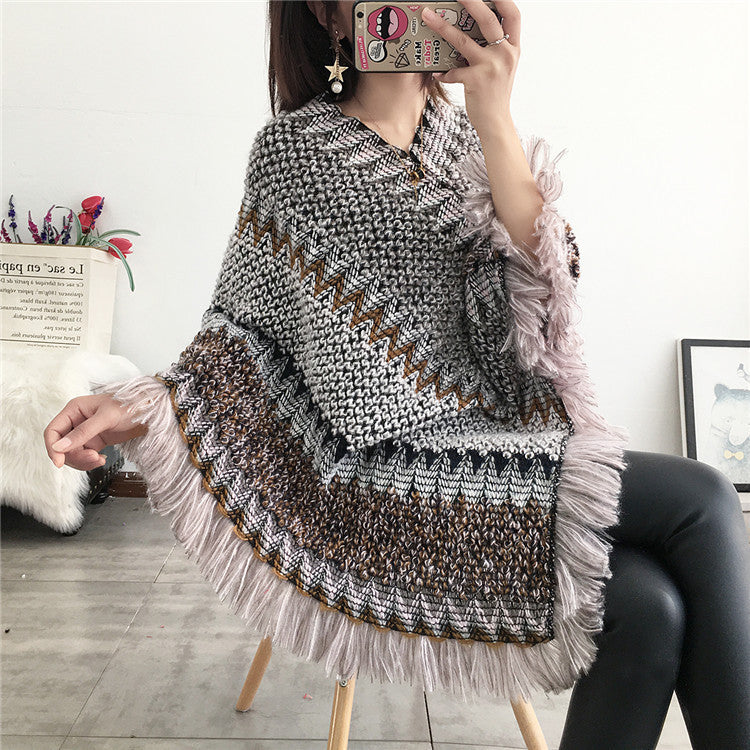 Tassel scarf coat woman Limorista