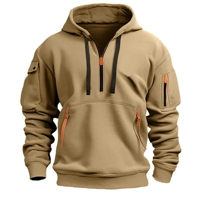 Dropped Shoulder Hooded Sweatshirt Men&