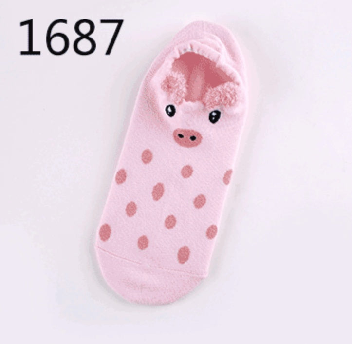 Cute Animals Cotton Short Socks Creative Cartoon Pure Socks Casual Funny Socks Spring Summer Fox Socks Limorista