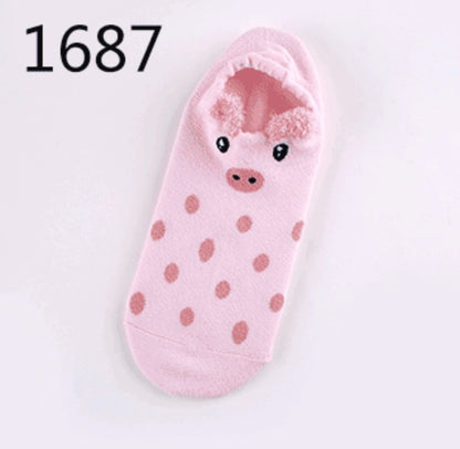 Cute Animals Cotton Short Socks Creative Cartoon Pure Socks Casual Funny Socks Spring Summer Fox Socks Limorista