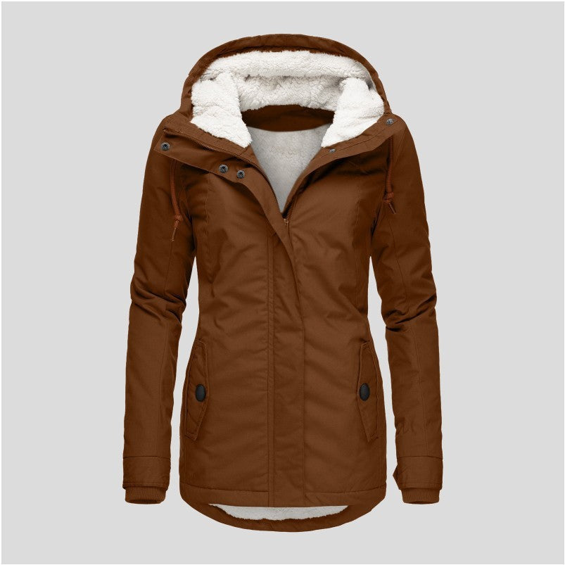 Autumn Winter Berber Fleece Casual Hooded Coat Limorista