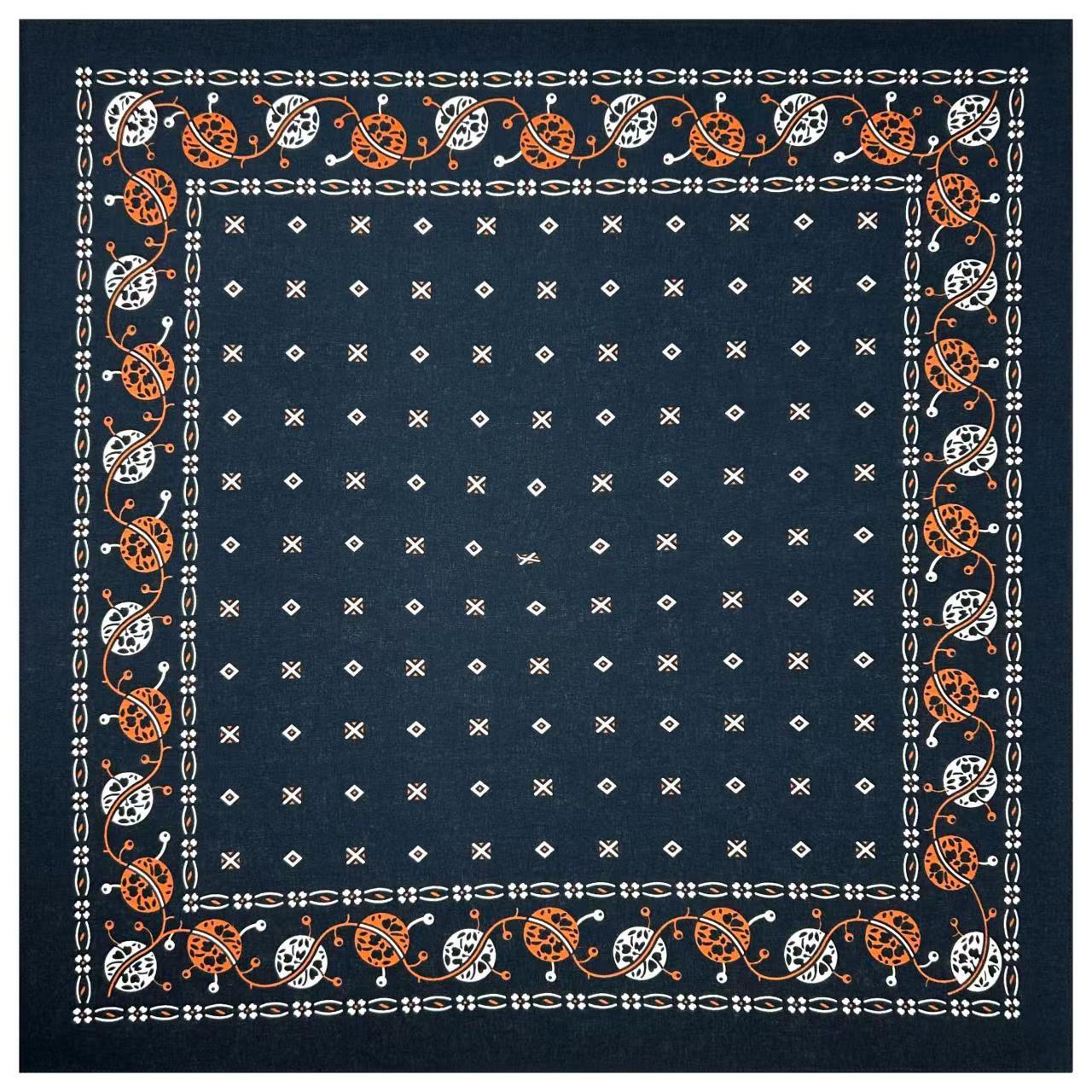 Cotton Vintage Printed Square Scarf Riding Pocket Limorista