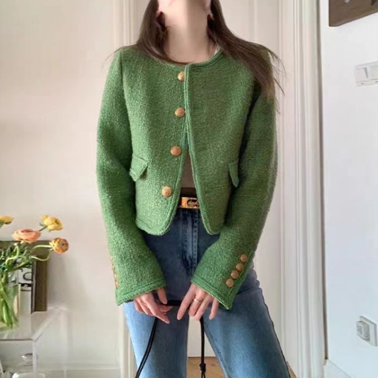 High-grade Green Classic Style French Jacket Limorista