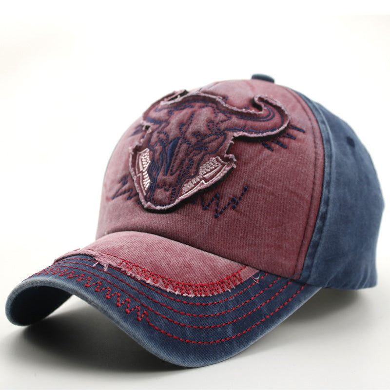 Washed Bull Head Baseball Cap Limorista