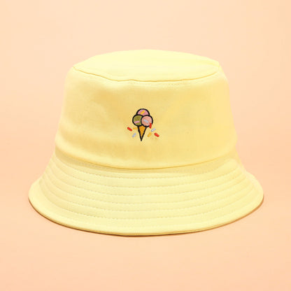Korean version of fun ice cream embroidery fisherman hat Limorista