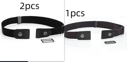 New Slim Elastic Invisible Belt Simple Lazy Belt Fat Elastic Leather Limorista