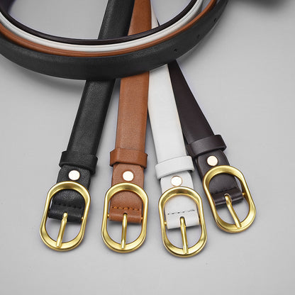 Trendy Unique Jeans All-match Decorative Thin Belt Limorista