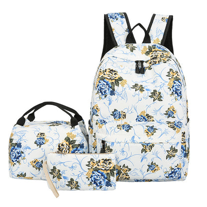 Casual Backpack Three-piece Large Capacity Student Schoolbag Japanese Style Limorista