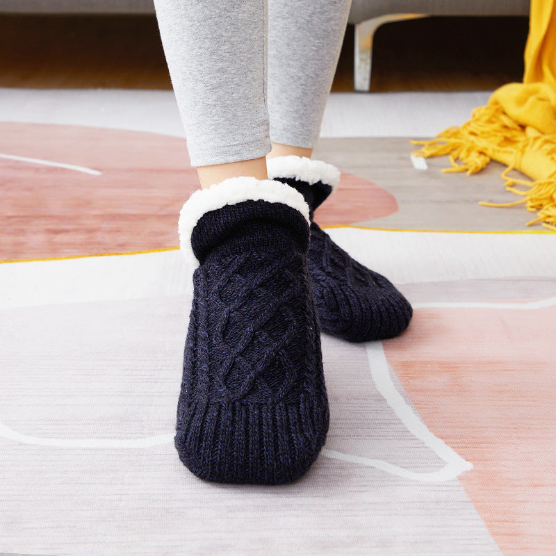Winter Woolen Socks Women Thicken Warm Home Bedroom Socks Slippers Men Non-slip Foot Warmer Snow Socks Calcetines Mujer Limorista