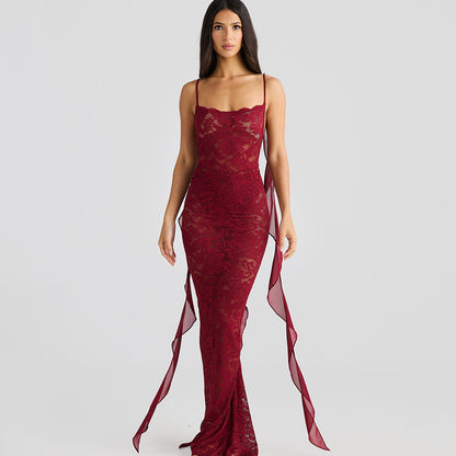 Solid Color Backless Slim Fit Sling Dress Women Limorista