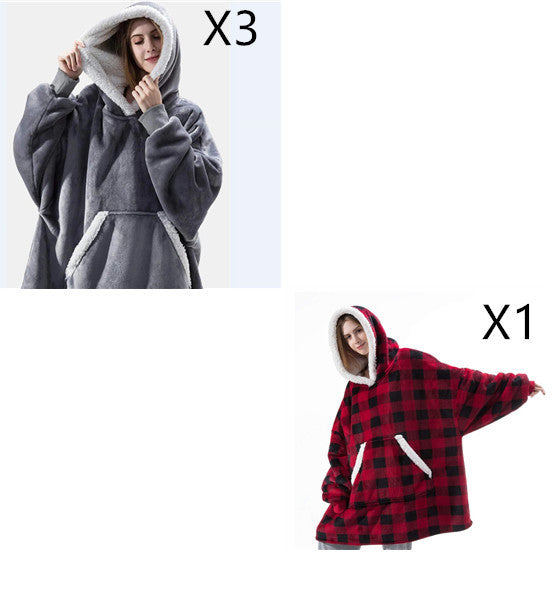 Men And Women Can Wear Zipper Flannel Lazy Blanket Limorista